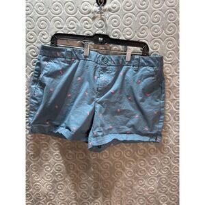 Magellan Outdoors Womens Size 16 Lobster Print Blue Chino‎ Shorts